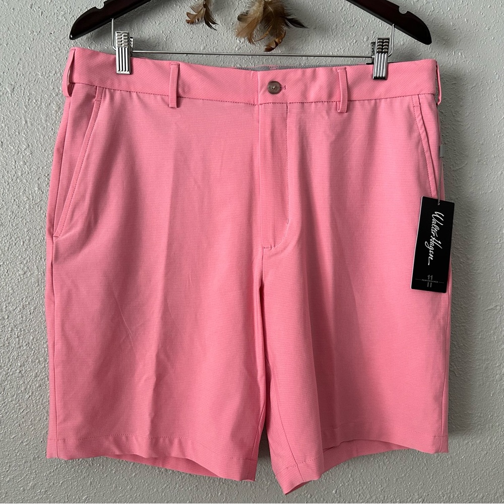 Walter Hagen Men’s Performance 11 Micro Lines Golf Shorts Brilliant Pink NWT